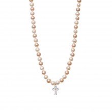 Pearl in White + Pink - Necklace 